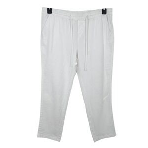 Stylus Women's XL White 100% Linen Drawstring‎ Waist Relaxed Summer Beach Pants